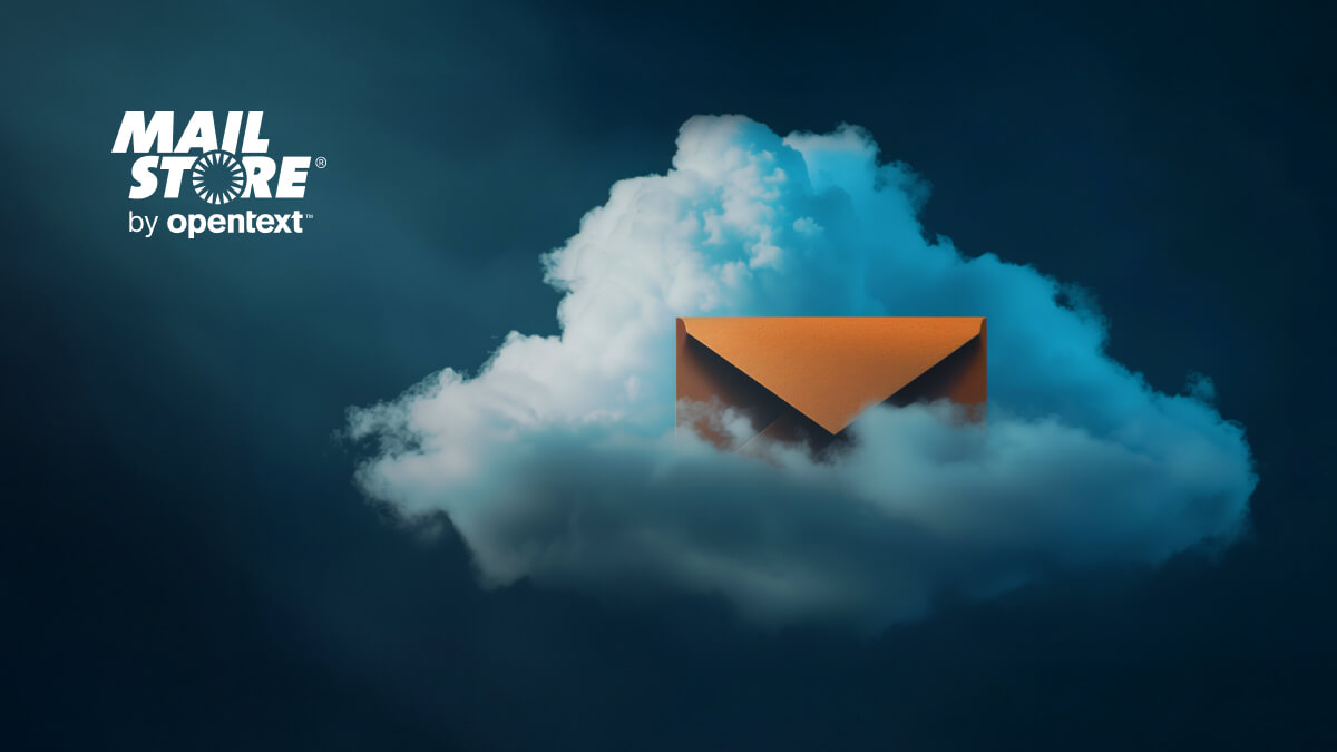 Wolke mit Briefumschlag und MailStore-Logo