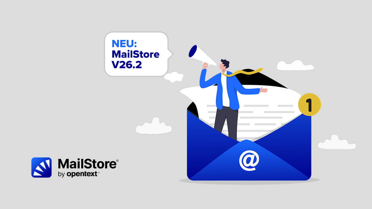 Briefumschlag E-Mail Mann mit Megafon